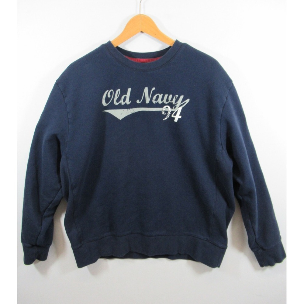 Vintage Old Navy 94 Logo Crewneck Sweatshirt Men XL Blue Pullover 2006